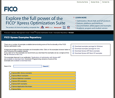 Xpressモデリング コーディング例題集 Fico U S サイトのご紹介 Xpress学習広場 Fico Xpress Msi株式会社